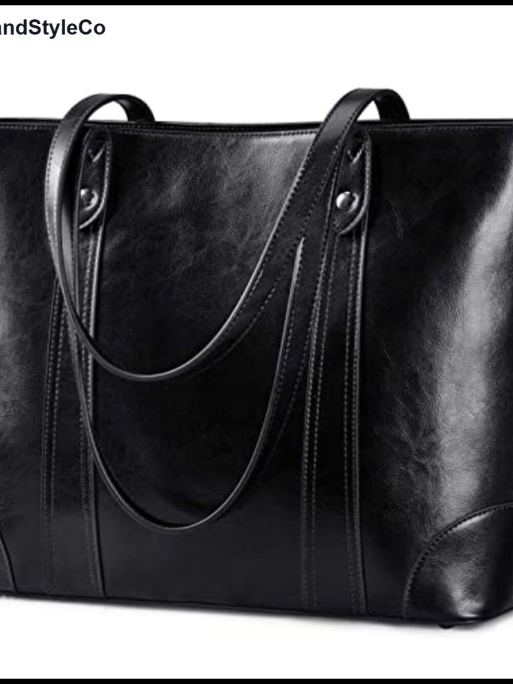 Genuine Leather Laptop Tote Bag Large Work Shoulder Handbag
